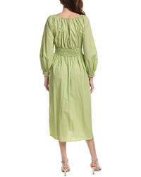 Rebecca Taylor Poplin Smocked Waist Maxi Dress