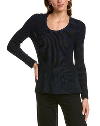 Sam Edelman Gia Rib Peplum Sweater Blue