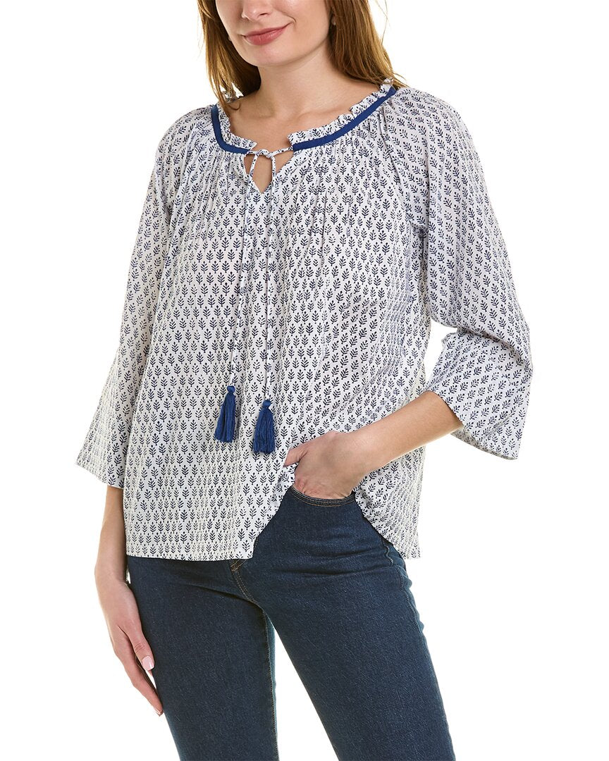 Pomegranate Tie-Neck Blouse