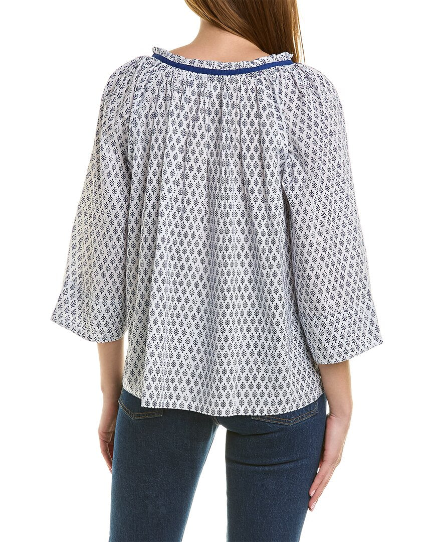 Pomegranate Tie-Neck Blouse