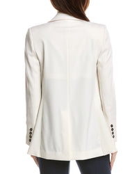 Oscar de la Renta Oscar De La Renta 2-Pocket Double-Breasted Silk-Lined Wool-Blend Blazer