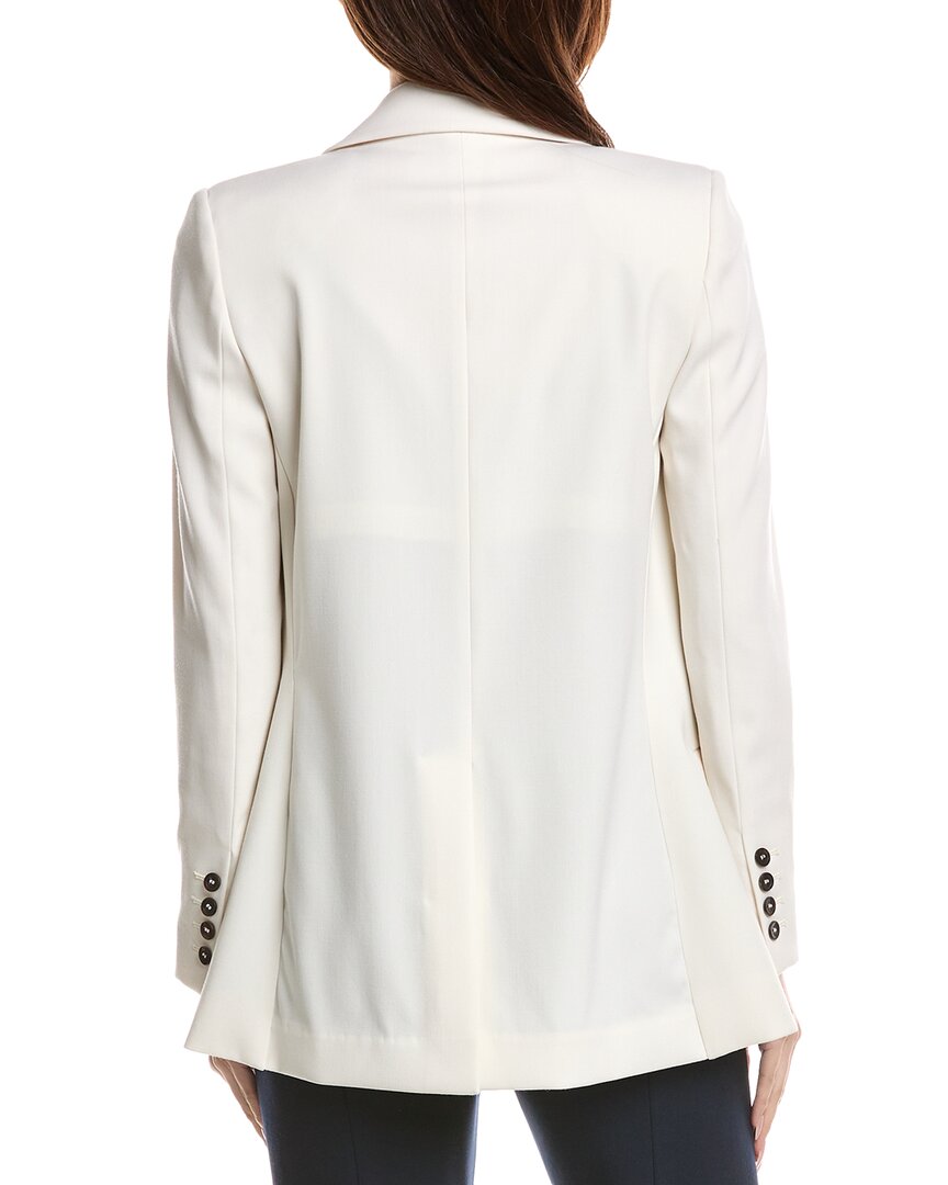 Oscar de la Renta Oscar De La Renta 2-Pocket Double-Breasted Silk-Lined Wool-Blend Blazer