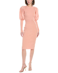 Elisabetta Franchi Puff Sleeve Sweaterdress Pink