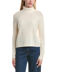 Bruno Magli Modern Cable Turtleneck Wool & Cashmere-Blend Sweater