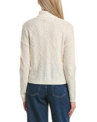 Bruno Magli Modern Cable Turtleneck Wool & Cashmere-Blend Sweater