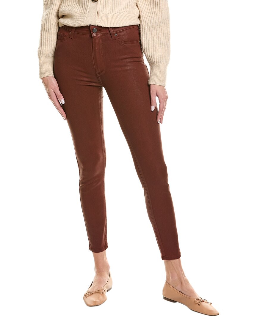 Paige Hoxton Burgundy Dust Luxe Coating High-Rise Ankle Jean
