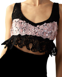Cynthia Rowley The Cosmo Sequin Knit Top Black