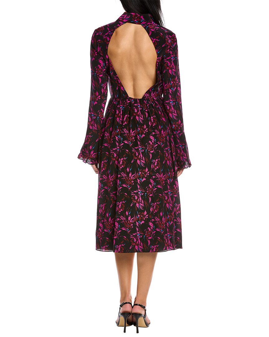 Les Rêveries Ruffle Cuff Silk Shirtdress