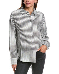 Reveriee Linen-Blend Shirt Grey Multi Regular 0 (XS)