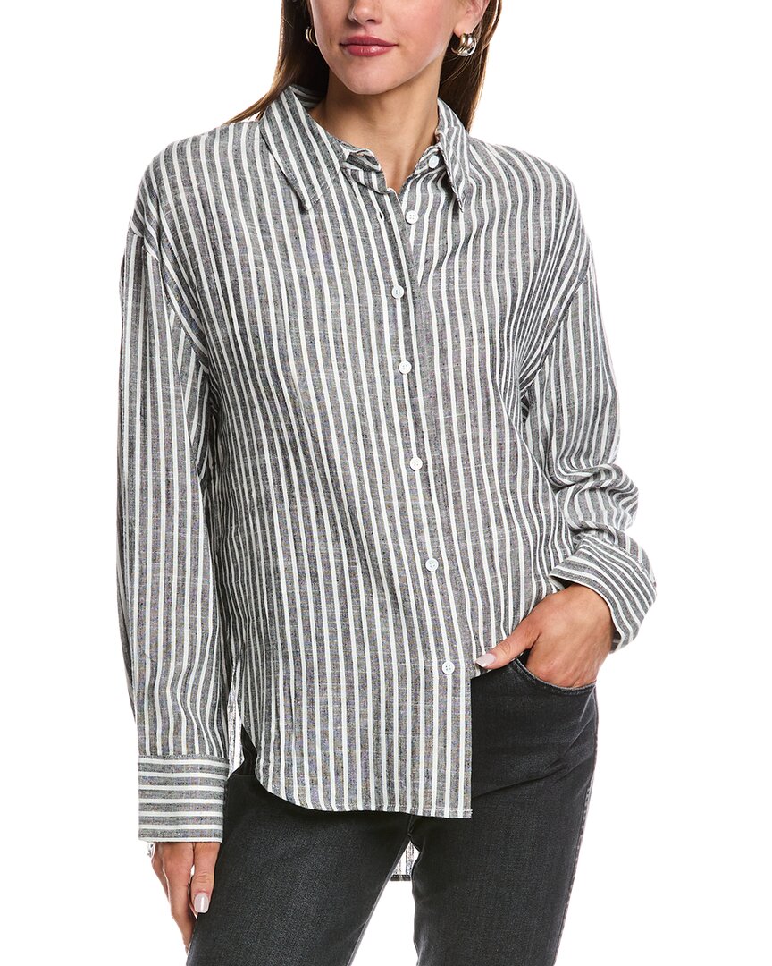 Reveriee Linen-Blend Shirt Grey Multi Regular 0 (XS)