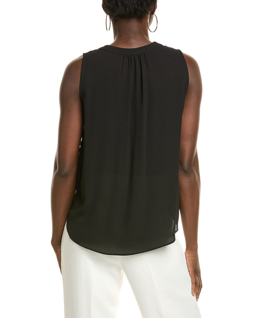 T Tahari Split Neck Blouse