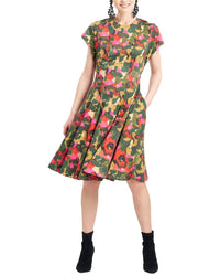 Natori Floral Shift Dress Paprika