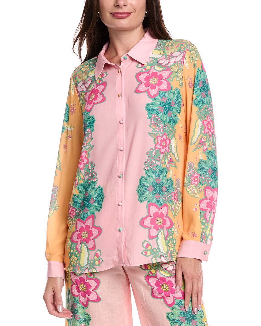 T Tahari Button Blouse