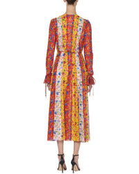 Carolina Herrera V-Neck Midi Dress