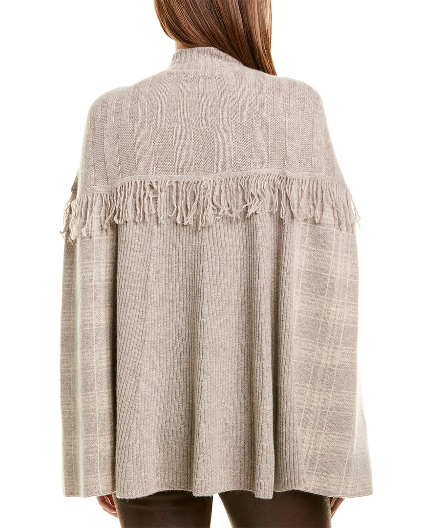 Raffi Plaid Zip Cashmere Poncho
