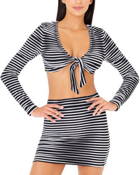 Gigi C Lincoln Wrap Top Black