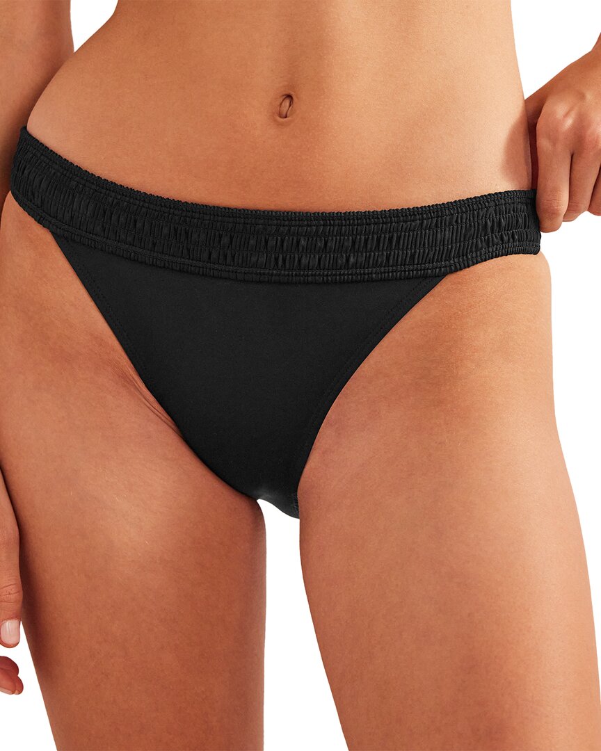 Boden Milos Smocked Bikini Bottom Blk