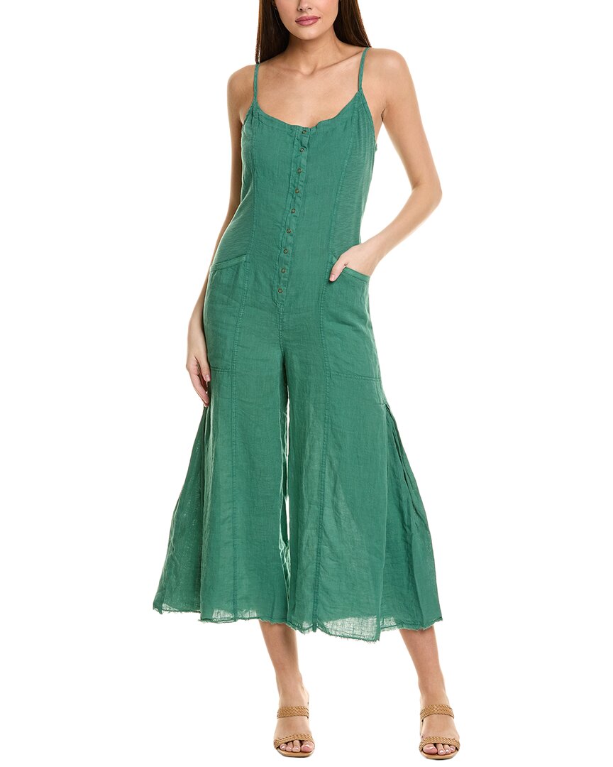Xcvi Calistina Linen Jumpsuit Green