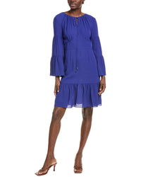 Michael Kors Collection Silk Peasant Dress 4 Blue
