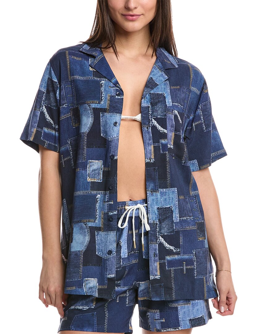 Weworewhat Boyfriend Shirt Blue