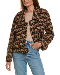 Diane Von Furstenberg Dixon Wool-Blend Coat Brown Multi Regular 00 (XXS)