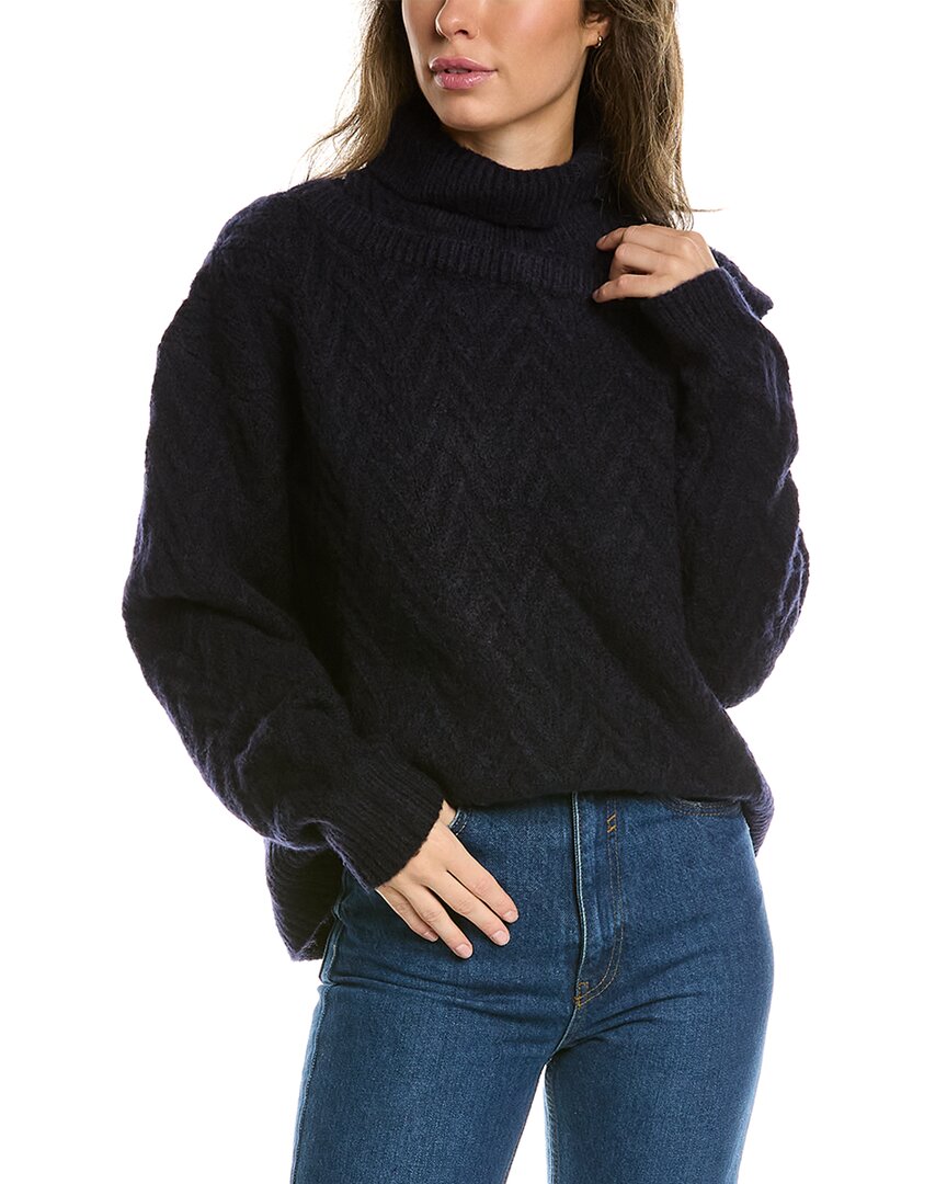 Lea & Viola Chunky Wool-Blend Sweater Blue