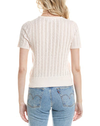 Design History Button Front Linen-Blend Cardigan