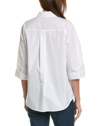 Lafayette 148 New York Lafayette 148 New York Womens  Button Front Shirt, M/L, White