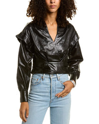 Iro Tilka Leather Top Black