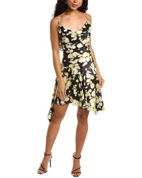 Nicholas Bitty Cowl Silk Mini Dress Black