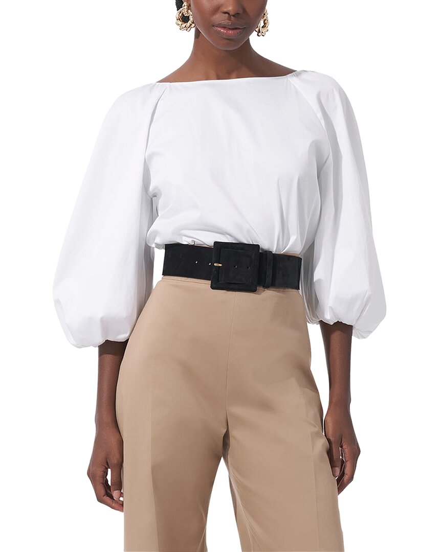Carolina Herrera Bateau Neck Top 4 White