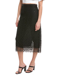 Simkhai Karolina Linen-Blend Midi Skirt Black