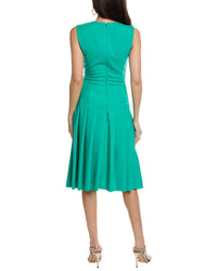 Oscar De La Renta Pleated Wool-Blend A-Line Dress