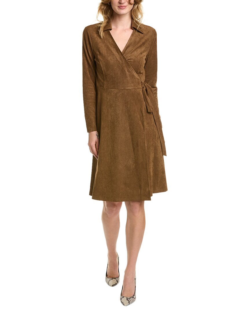 Brooks Brothers Wrap Dress Brown Multi