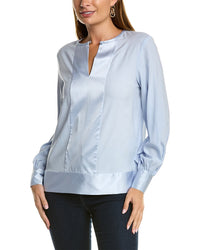 Brooks Brothers Silk-Blend Blouse Grey Multi