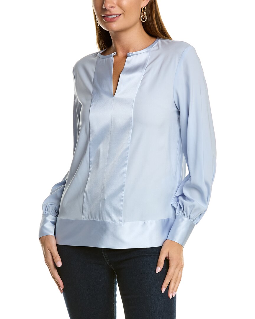 Brooks Brothers Silk-Blend Blouse Grey Multi