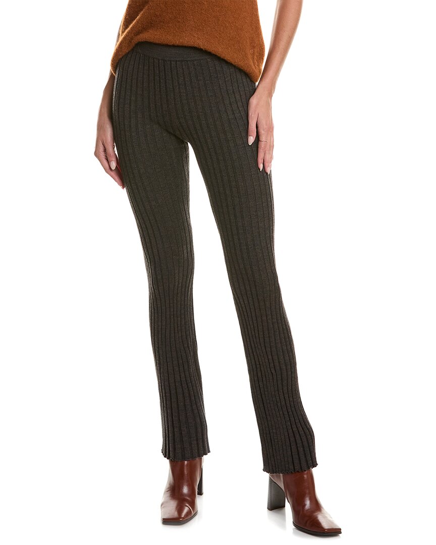 Sandro Rib Wool-Blend Pant Grey Multi 40