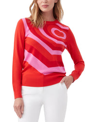 Trina Turk Sweetheart Wool Sweater Regular 0 (XS) Multi