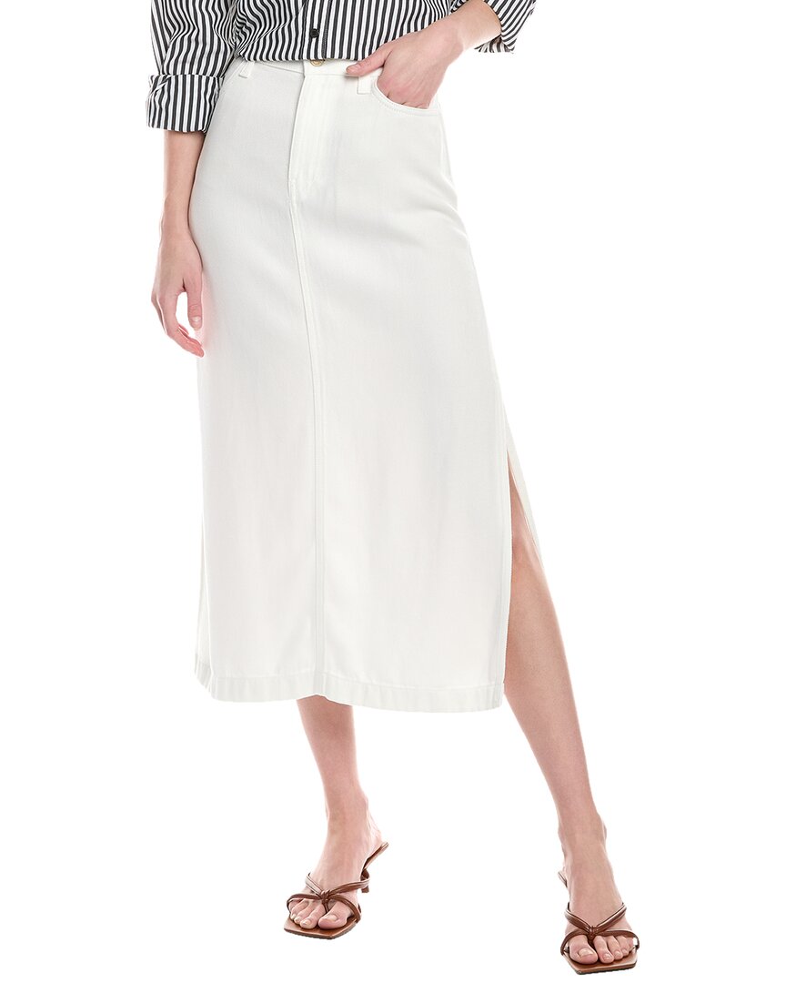 7 For All Mankind Midi Denim Skirt White