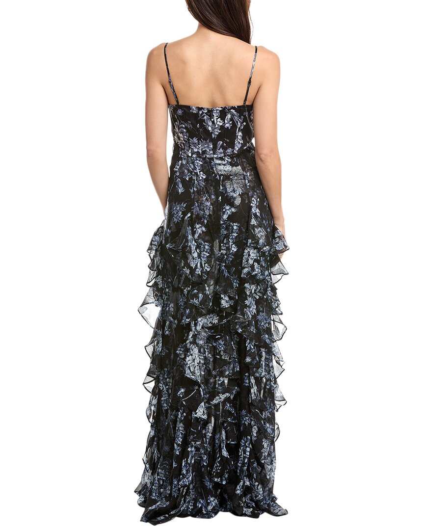 Cinq À Sept Coastal Floral Lurex Glenda Silk-Blend Gown