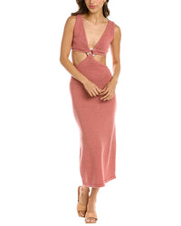 Cult Gaia Bank Midi Dress Pink