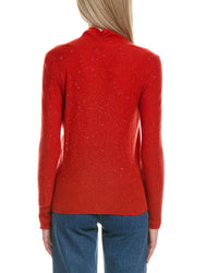 Sofiacashmere Sequin Faux Wrap Wool & Cashmere-Blend Sweater