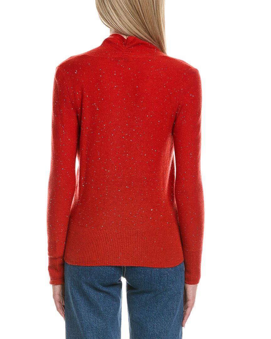 Sofiacashmere Sequin Faux Wrap Wool & Cashmere-Blend Sweater