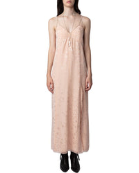 Zadig & Voltaire Rohal Jac Stars Strass Silk Dress Pink