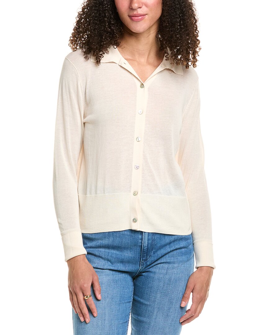 Vince Collared Button-Down Shirt Beige