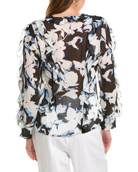 Nicholas Amira Bias Ruffle Silk Top