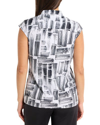 Nic + Zoe City Blocks Tech Stretch Snap Neck Tank