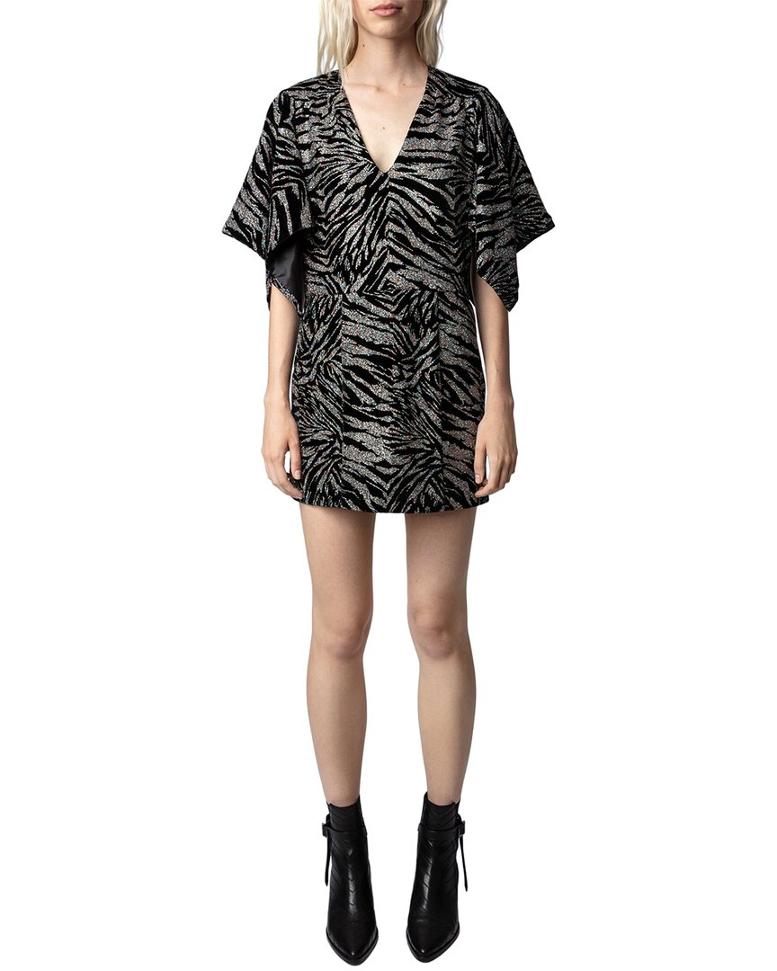 Zadig & Voltaire Rilena Velvet Sparkle Silk-Blend Mini Dress