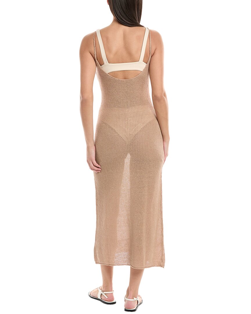 Onia Textured Sweater Scoop Linen Maxi Dress