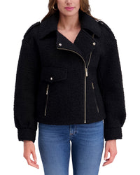 Kensie Boucle Wool Moto Jacket